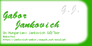 gabor jankovich business card